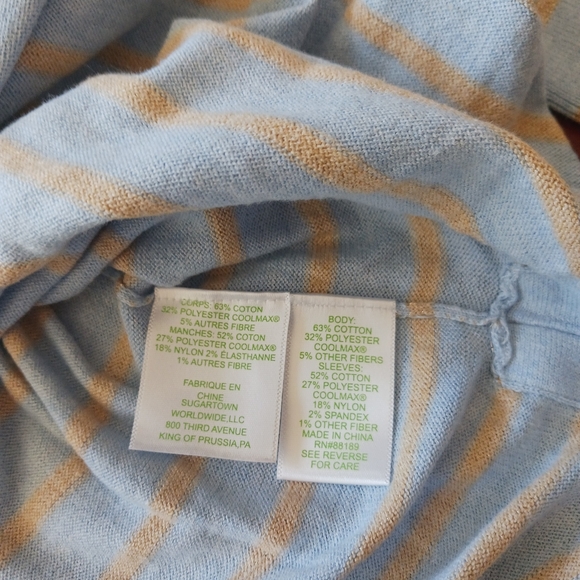 Lilly Pulitzer Blue and Gold Striped Women's Tunic Sweater XL EUC - Picture 6 of 6